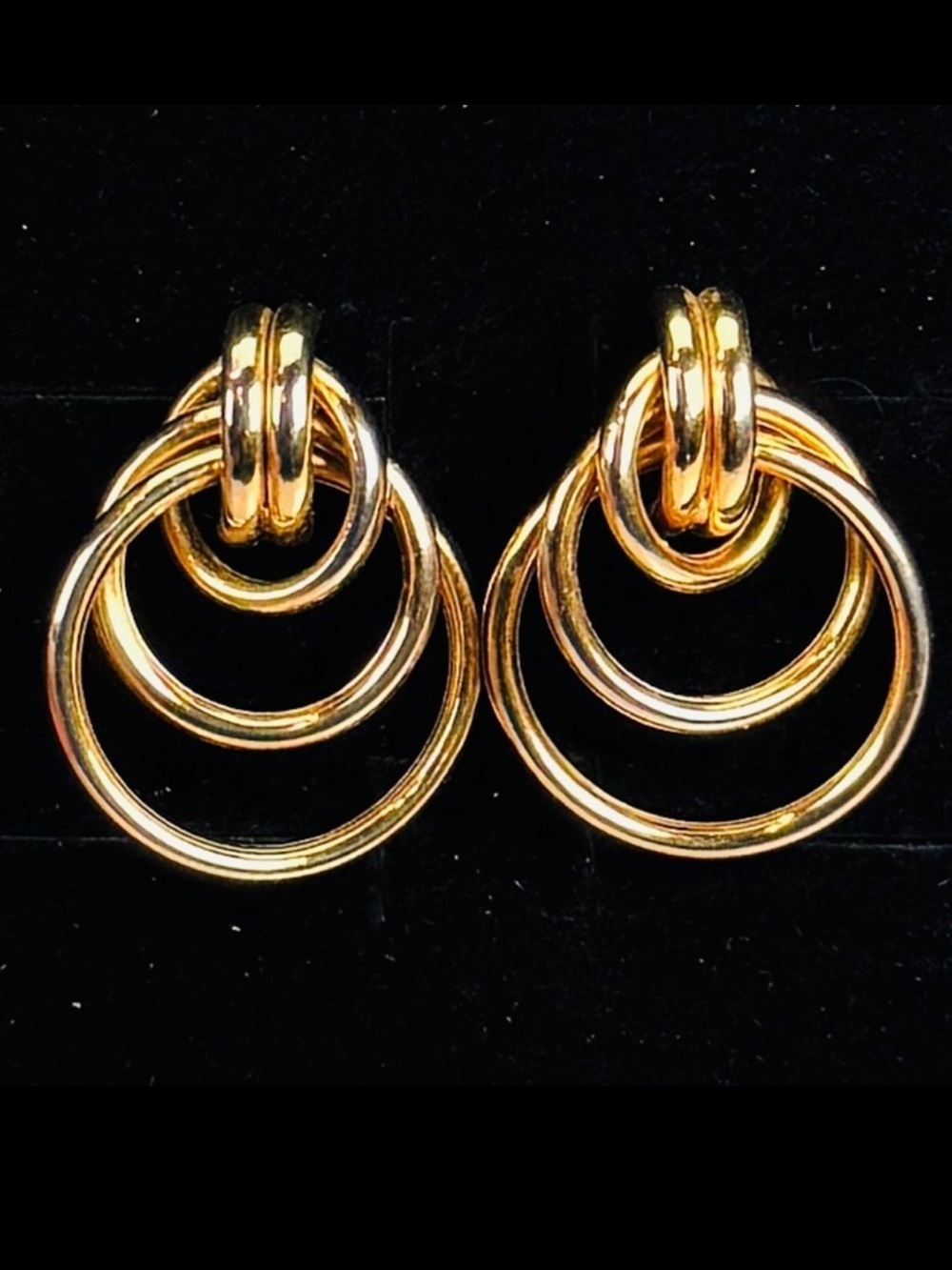 Vintage aged goldtone pierced earrings